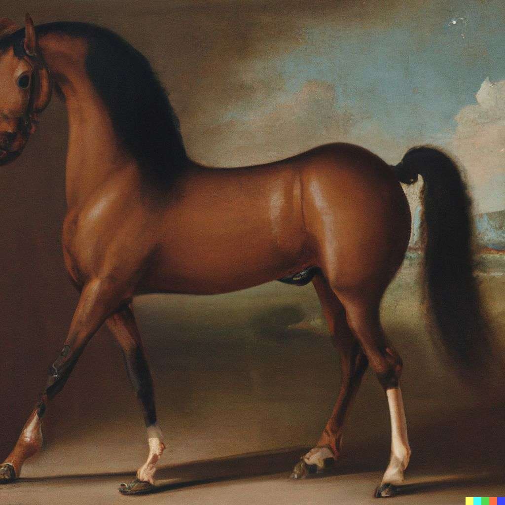 a horse, painting from the 18th century